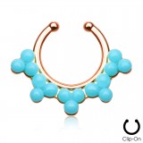 Faux-piercing septum quinze boules en turquoise (31)