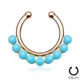 Faux-piercing septum neuf boules en turquoise (30)