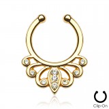 Faux-piercing septum PVD royal avec strass (28)