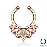 Faux-piercing septum PVD royal avec strass (28)