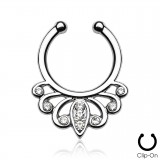Faux-piercing septum PVD royal avec strass (28)