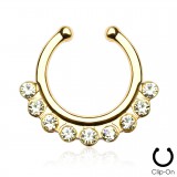 Faux-piercing septum neufs strass colorés (27)