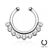 Faux-piercing septum neufs strass colorés (27)