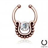 Faux-piercing septum zircone rond et petites boules (25)