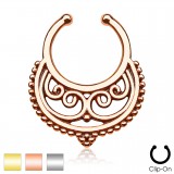 Faux-piercing septum bouclier et petites boules (20)