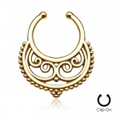 Faux-piercing septum bouclier et petites boules (20)