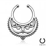 Faux-piercing septum bouclier et petites boules (20)