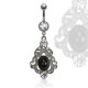 Piercing nombril vintage noir (D25)
