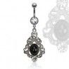 Piercing nombril vintage noir (D25)