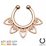 Faux-piercing septum PVD pointes et strass (02)