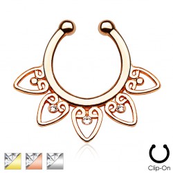 Faux-piercing septum PVD pointes et strass (02)