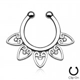 Faux-piercing septum PVD pointes et strass (02)