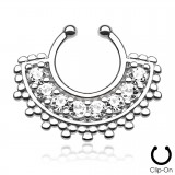 Faux-piercing septum zircones et petits ronds (03)