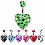 Piercing nombril UV 109 - Coeur étoiles