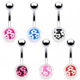 Piercing nombril UV 92 - Petites fleurs epoxy