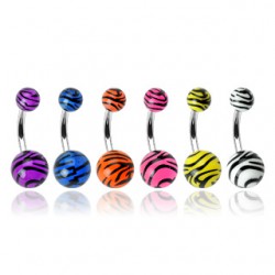 Piercing nombril UV 62 - Zèbre