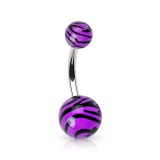 Piercing nombril UV 62 - Zèbre