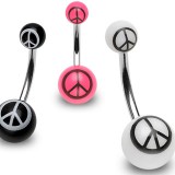 Piercing nombril UV 60 - Peace and love