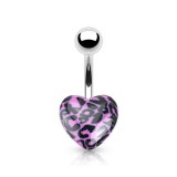 Piercing nombril UV 58 - Coeur panthère