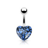 Piercing nombril UV 58 - Coeur panthère
