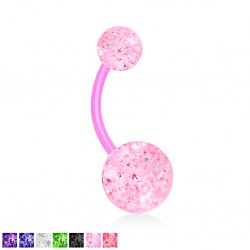 Piercing nombril UV 25 - Flexible paillettes