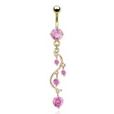 Piercing nombril plaqué-or 19 - Chandelier