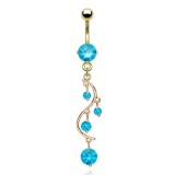 Piercing nombril plaqué-or 19 - Chandelier