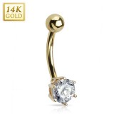 Piercing nombril or 14K 01 - Zircone rond