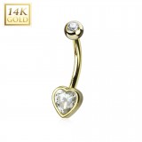 Piercing nombril or 14K 32 - Coeur