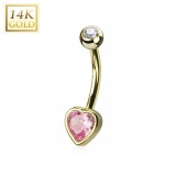 Piercing nombril or 14K 32 - Coeur