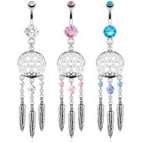 Piercing nombril attrape rêve 04 - Trois plumes