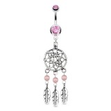 Piercing nombril attrape rêve 05 - Trois plumes