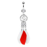 Piercing nombril attrape rêve 07 - Véritables plumes
