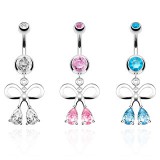 Piercing nombril noeud papillon 10 - Deux zircones