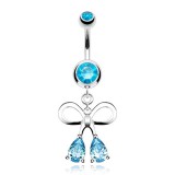 Piercing nombril noeud papillon 10 - Deux zircones
