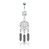 Piercing nombril attrape rêve 09 - Trois plumes