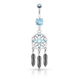 Piercing nombril attrape rêve 09 - Trois plumes