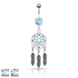 Piercing nombril attrape rêve 09 - Trois plumes