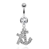 Piercing nombril ancre marine 02 - Croix