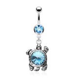 Piercing nombril tortue avec strass rond (10)