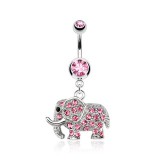 Piercing nombril éléphant multiples strass (29)