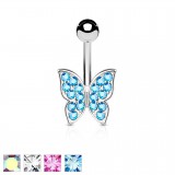 Piercing nombril papillon multistrass (50)