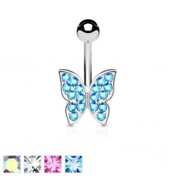 Piercing nombril papillon multistrass (50)