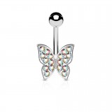 Piercing nombril papillon multistrass (50)