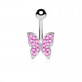 Piercing nombril papillon multistrass (50)