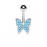 Piercing nombril papillon multistrass (50)