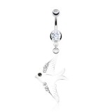 Piercing nombril oiseau en vol (60)