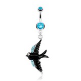 Piercing nombril oiseau en vol (60)