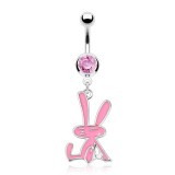 Piercing nombril lapin assis (68)