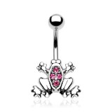 Piercing nombril petite grenouille avec strass (88)